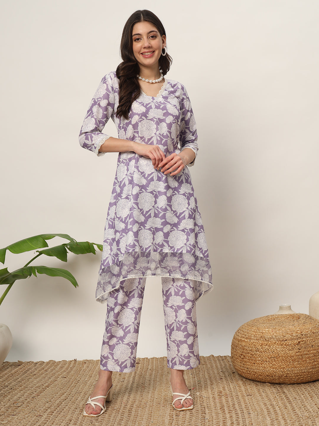 Lavender-Cotton-Blend-Printed-2-Piece-Kurta-Set
