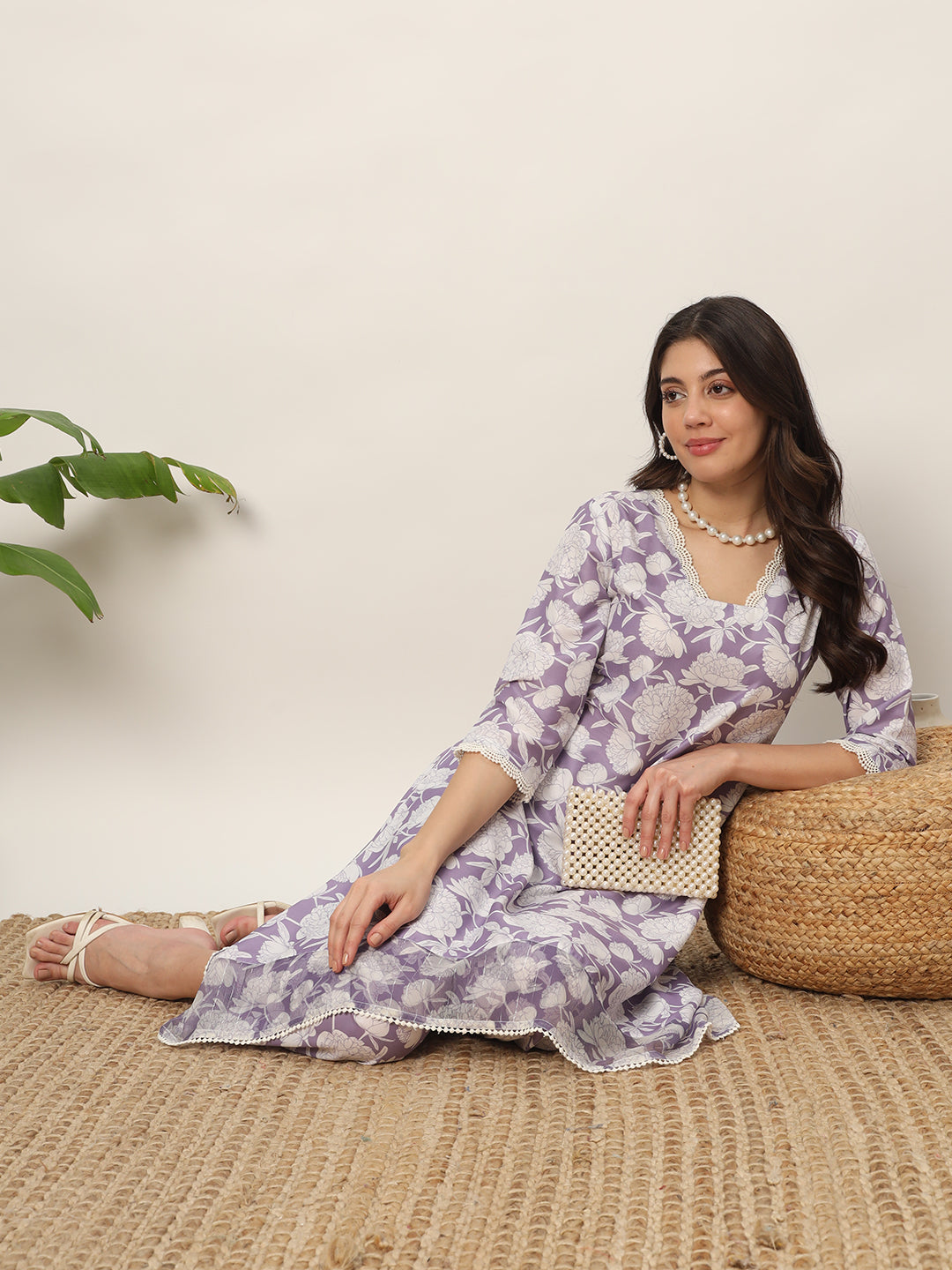Lavender-Cotton-Blend-Printed-2-Piece-Kurta-Set
