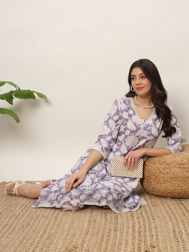 Lavender-Cotton-Blend-Printed-2-Piece-Kurta-Set