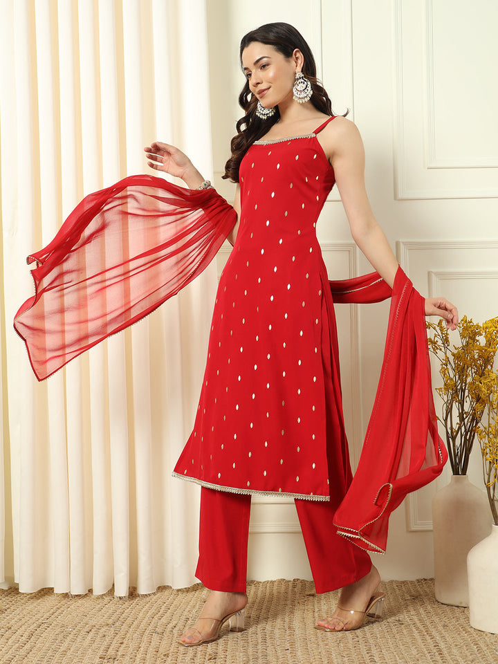 Red-Crepe-Straight-3-Piece-Kurta-Set