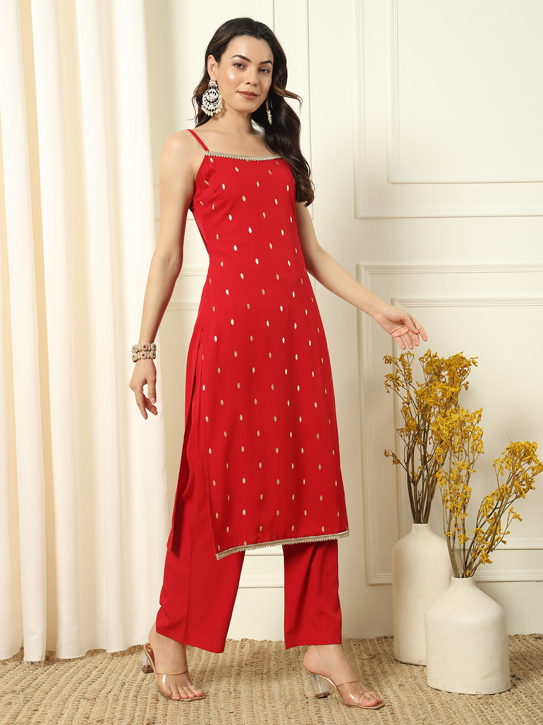 Red-Crepe-Straight-3-Piece-Kurta-Set