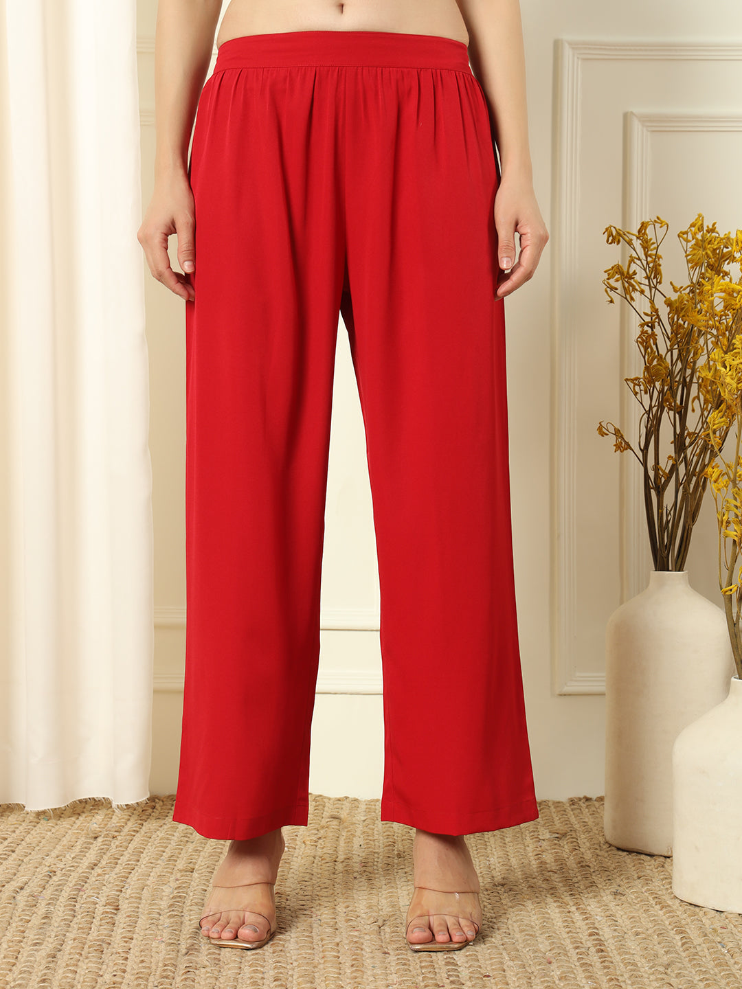 Red-Crepe-Straight-3-Piece-Kurta-Set