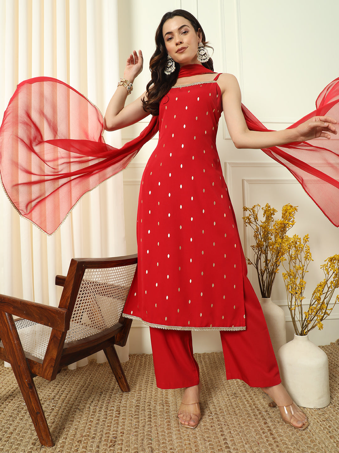 Red-Crepe-Straight-3-Piece-Kurta-Set