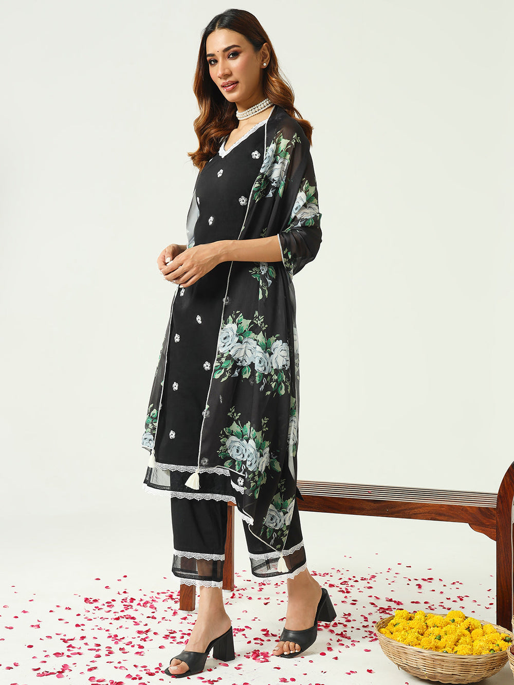 Black-Cotton-Embroidered-Straight-3-Piece-Kurta-Set