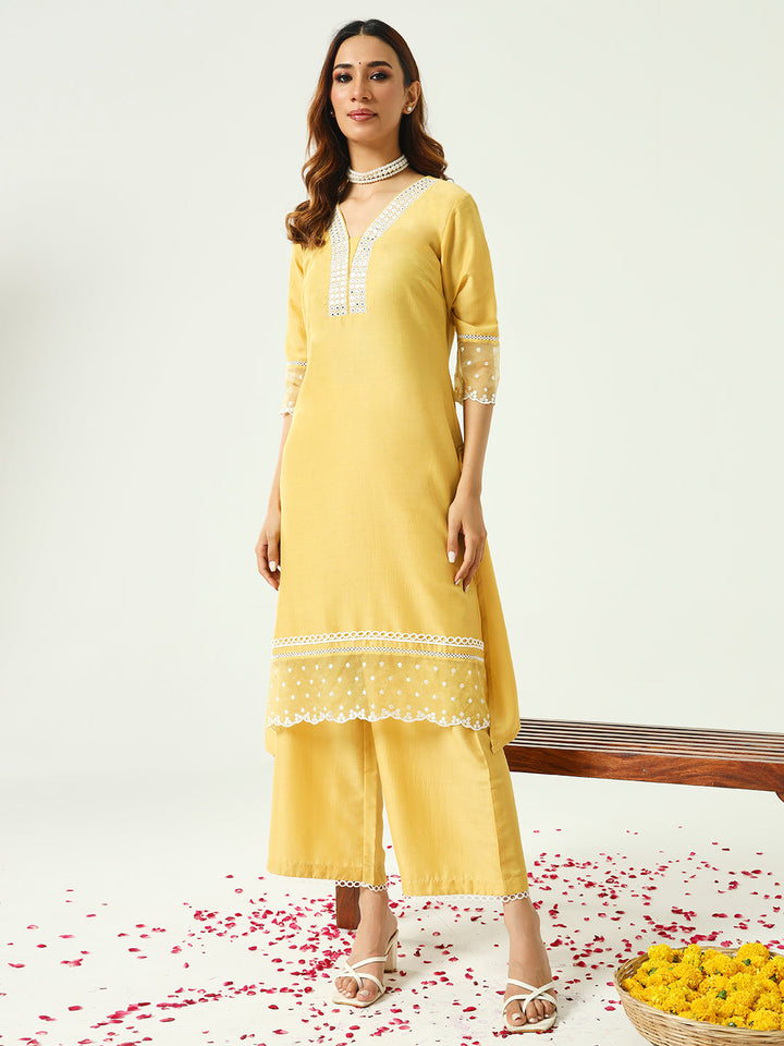 Yellow-Silk-Blend-Straight-3-Piece-Kurta-Set