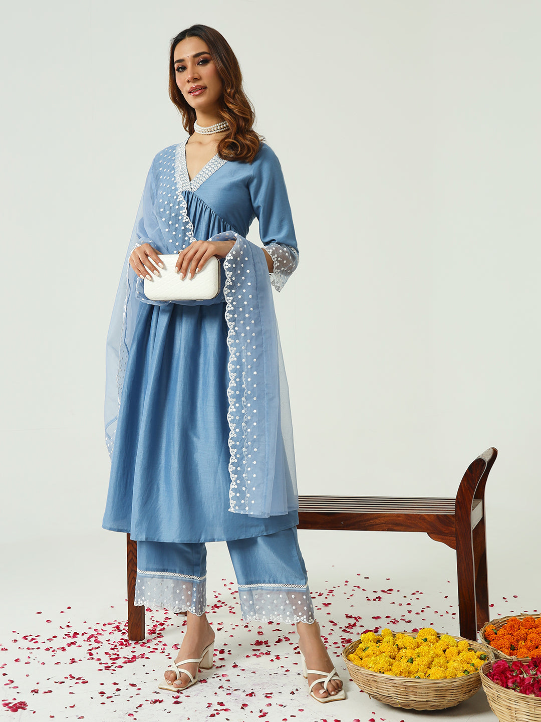 Blue-Silk-Blend-Nayra-Cut-3-Piece-Kurta-Set