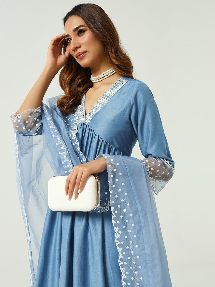 Blue-Silk-Blend-Nayra-Cut-3-Piece-Kurta-Set