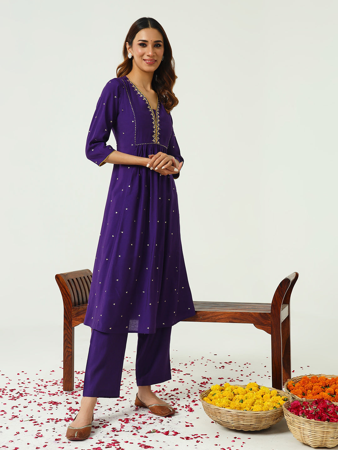 Purple-Chanderi-A-Line-3-Piece-Kurta-Set
