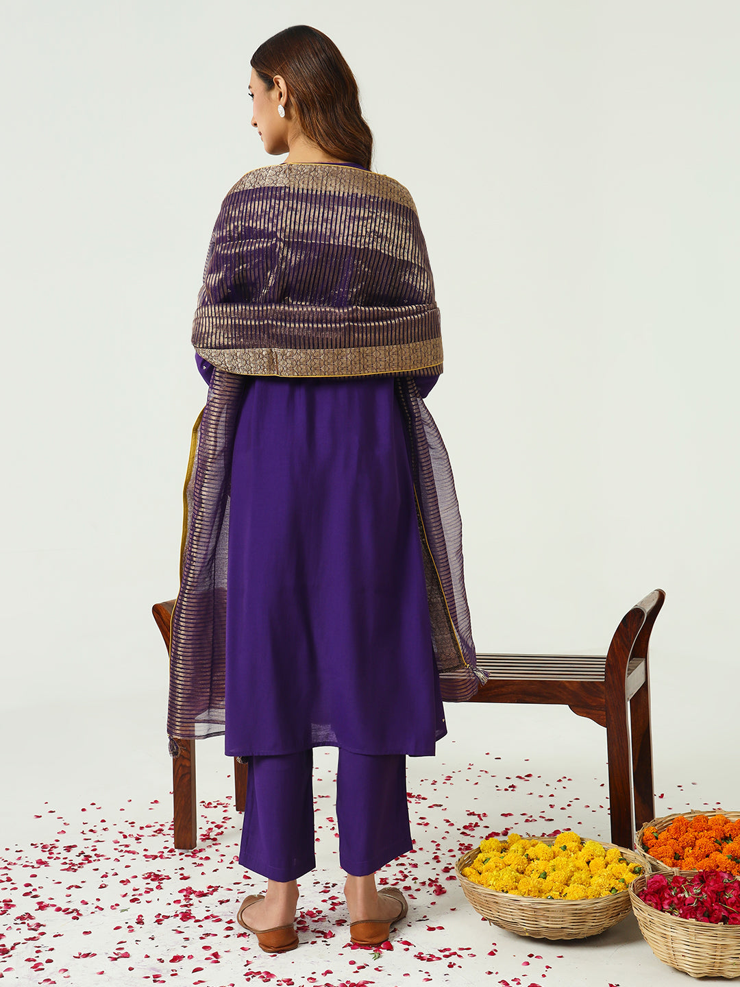 Purple-Chanderi-A-Line-3-Piece-Kurta-Set