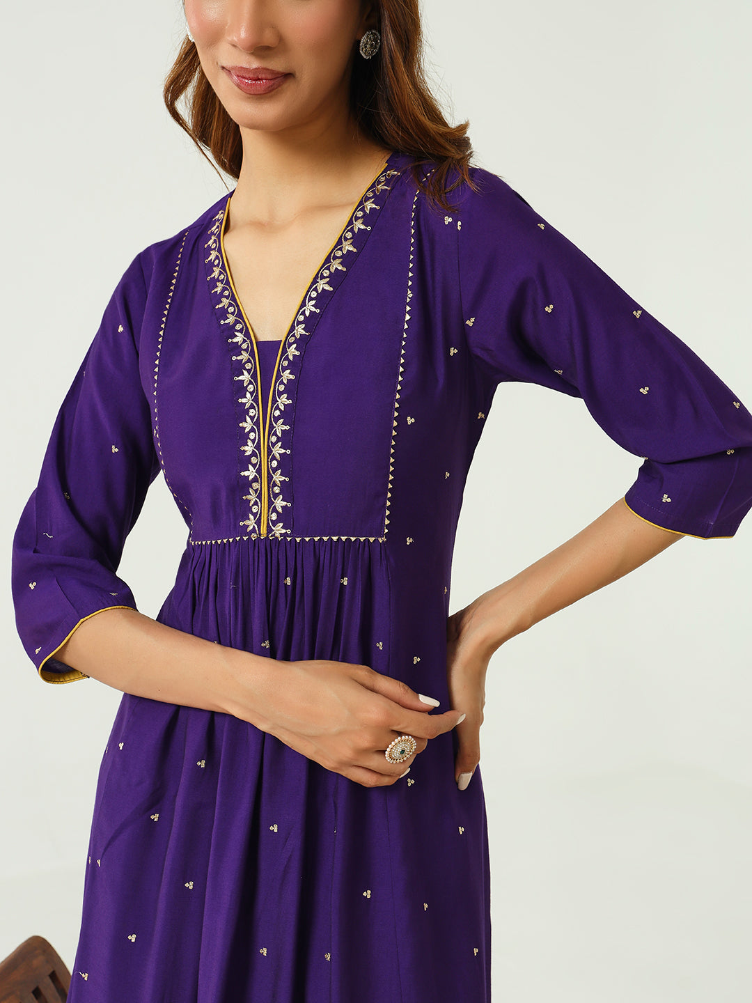 Purple-Chanderi-A-Line-3-Piece-Kurta-Set