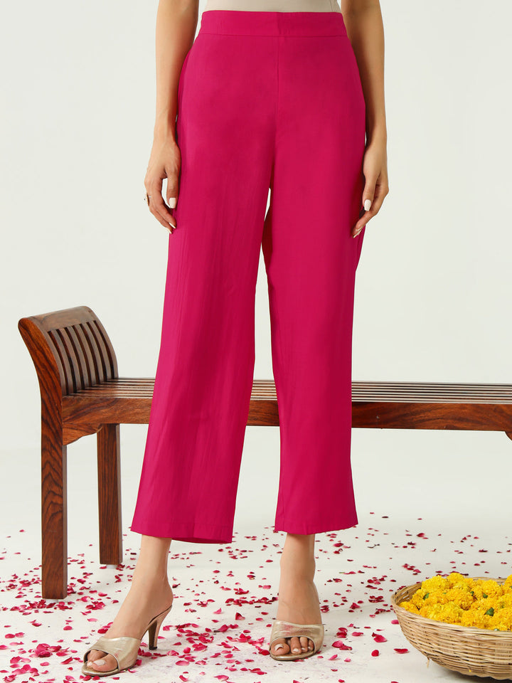 Pink-Chanderi-A-Line-3-Piece-Kurta-Set
