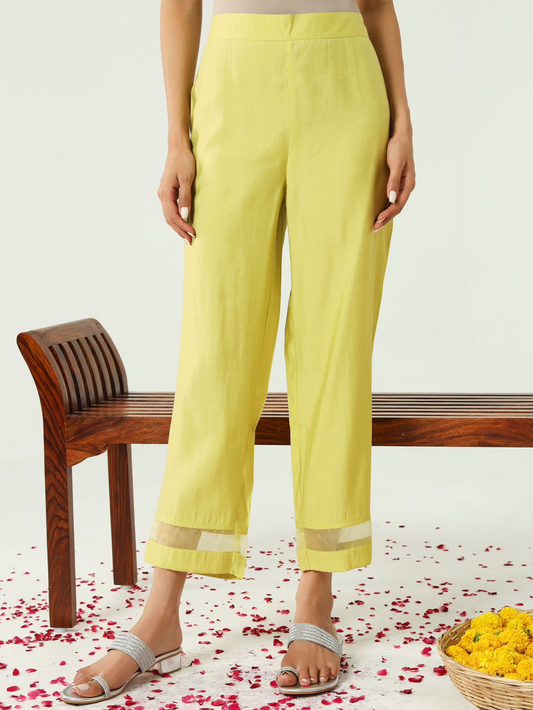 Yellow-Viscose-Chanderi-Straight-3-Piece-Kurta-Set