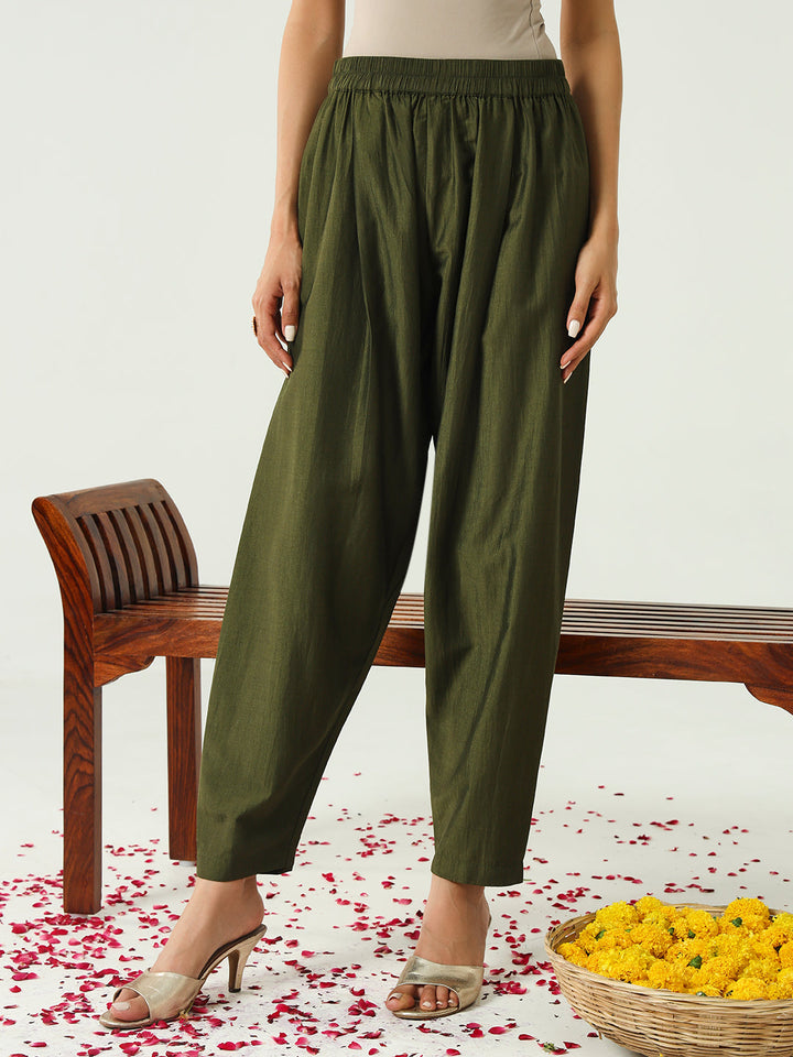 Green-Silk-Blend-Angrakha-3-Piece-Kurta-Set