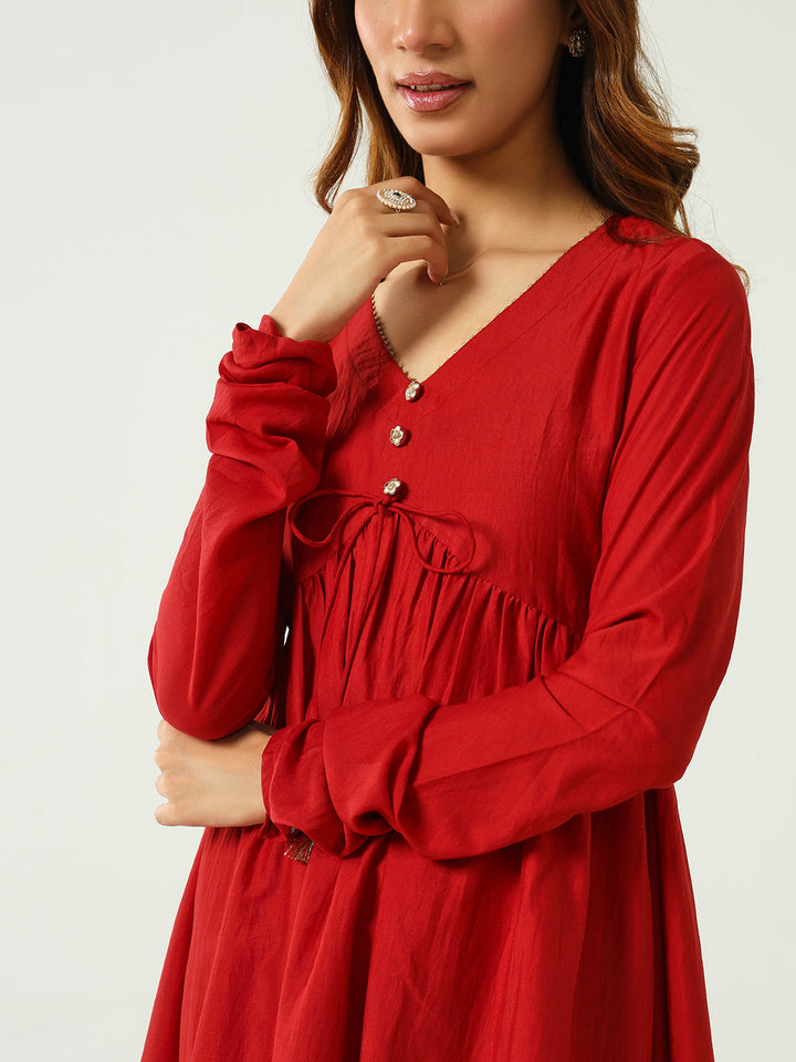 Red-Silk-Blend-Nayra-Cut-3-Piece-Kurta-Set