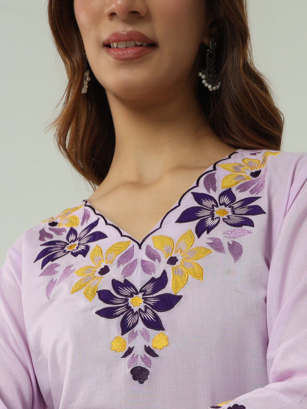 Pastel-Lavender-Cotton-Flared-2-Piece-Kurta-Set