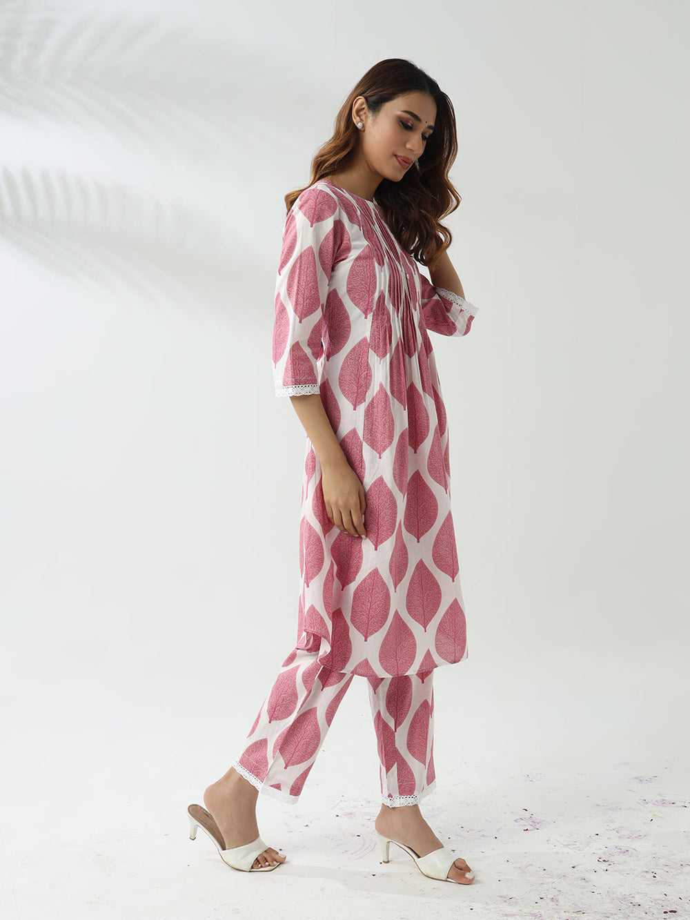 Pink-Cotton-Flared-2-Piece-Kurta-Set