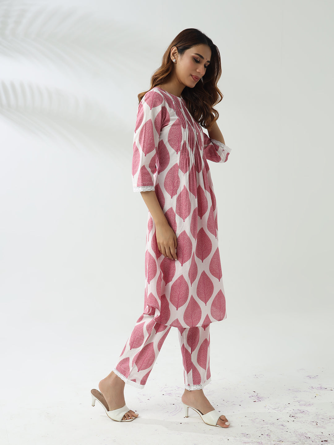 Pink-Cotton-Flared-2-Piece-Kurta-Set