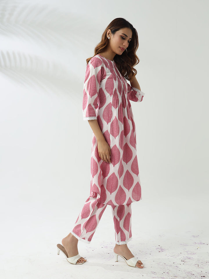 Pink-Cotton-Flared-2-Piece-Kurta-Set