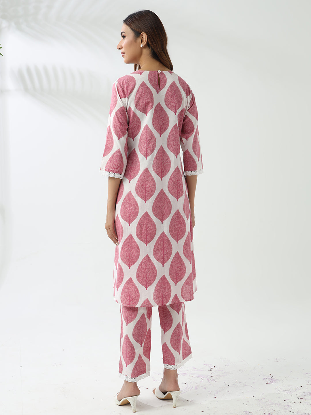 Pink-Cotton-Flared-2-Piece-Kurta-Set
