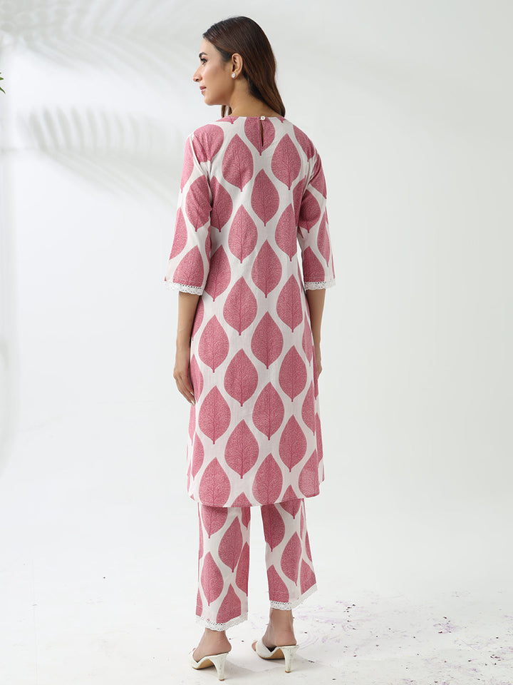 Pink-Cotton-Flared-2-Piece-Kurta-Set