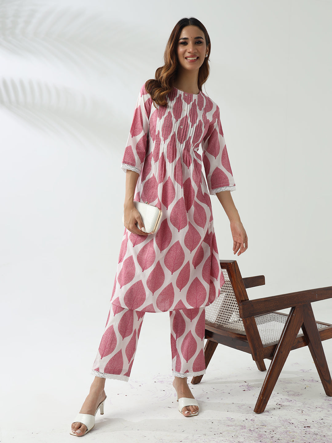 Pink-Cotton-Flared-2-Piece-Kurta-Set