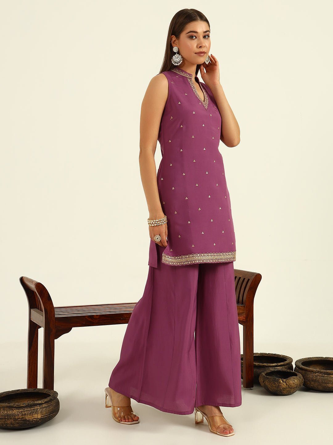 Lavender-Viscose-Chanderi-Straight-3-Piece-Sharara-Set