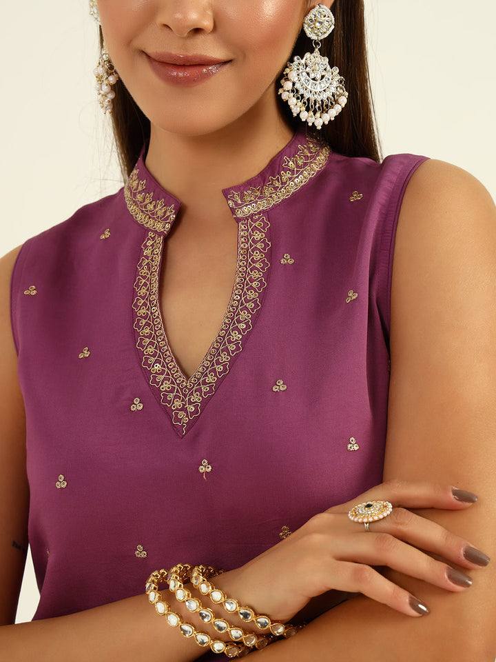 Lavender-Viscose-Chanderi-Straight-3-Piece-Sharara-Set