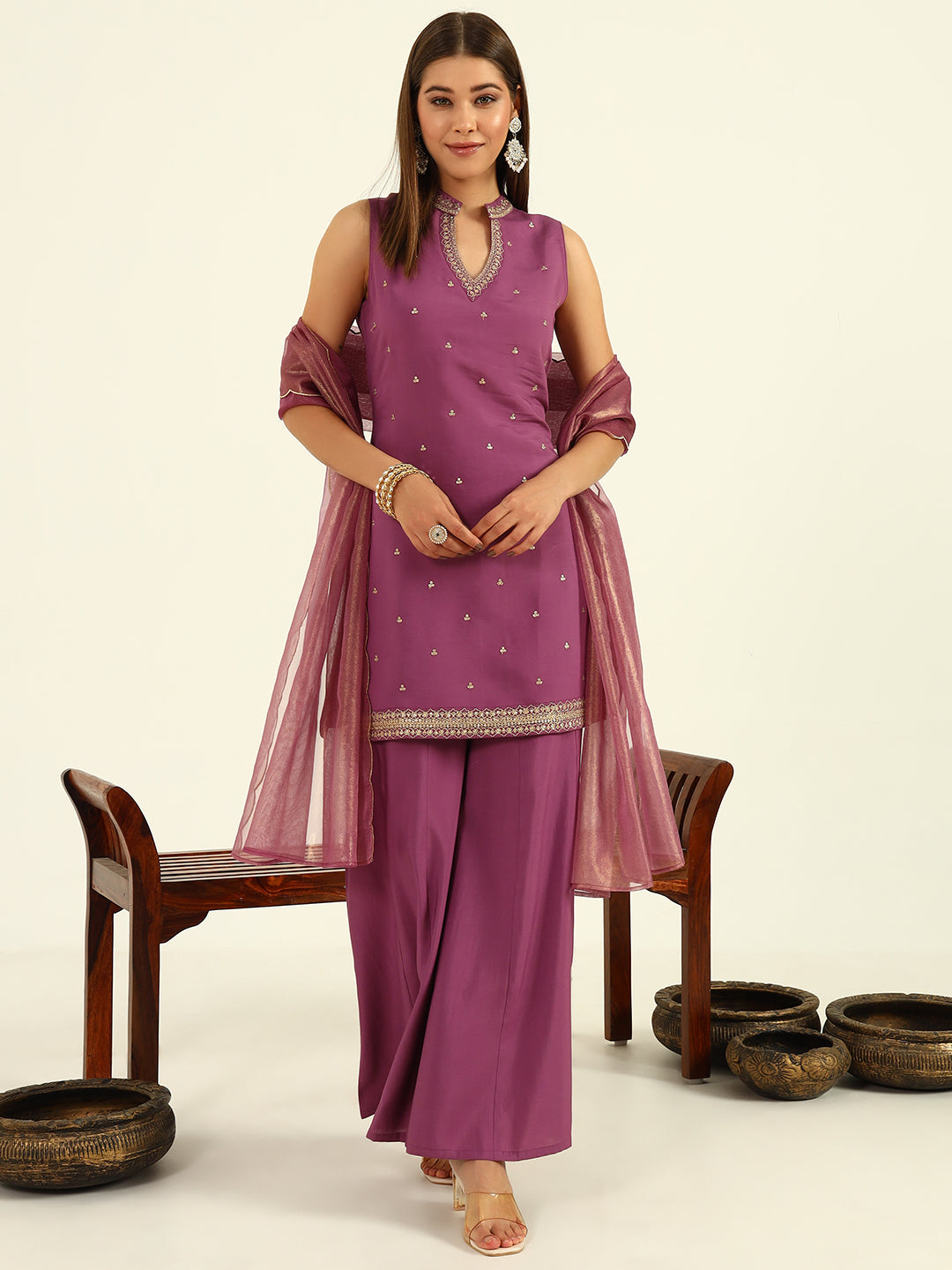Lavender-Viscose-Chanderi-Straight-3-Piece-Sharara-Set