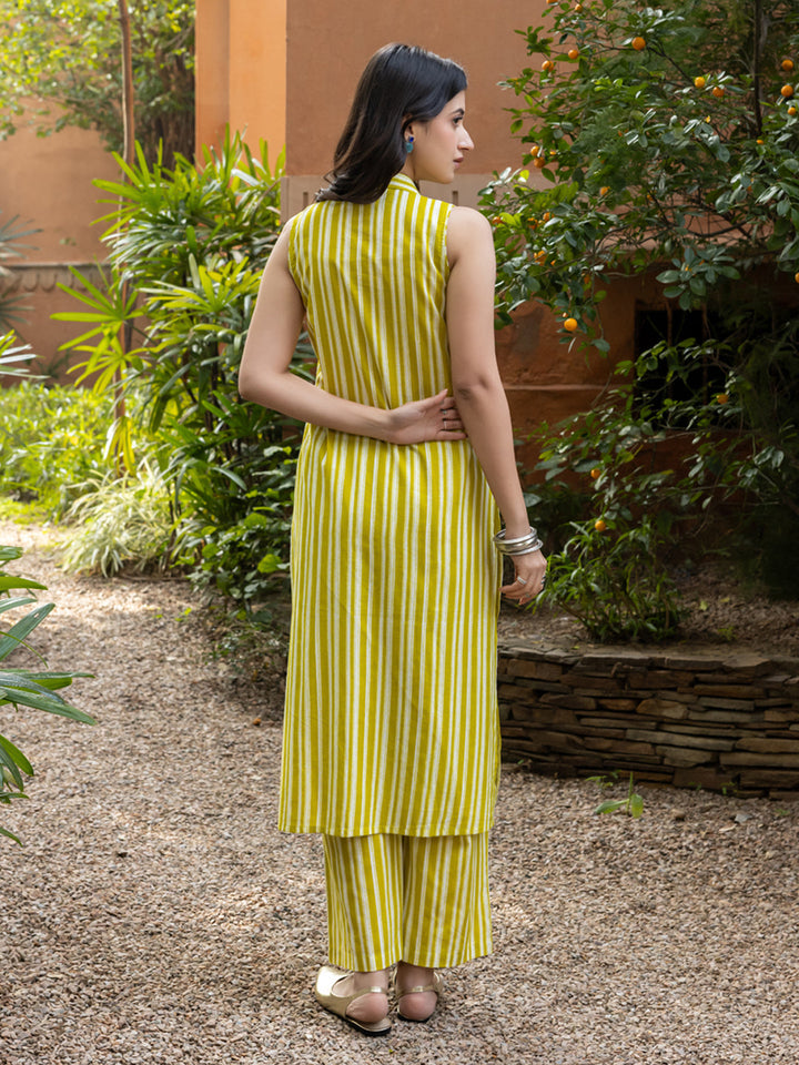 Yellow-Cotton-Straight-Cut-2-Piece-Kurta-Set