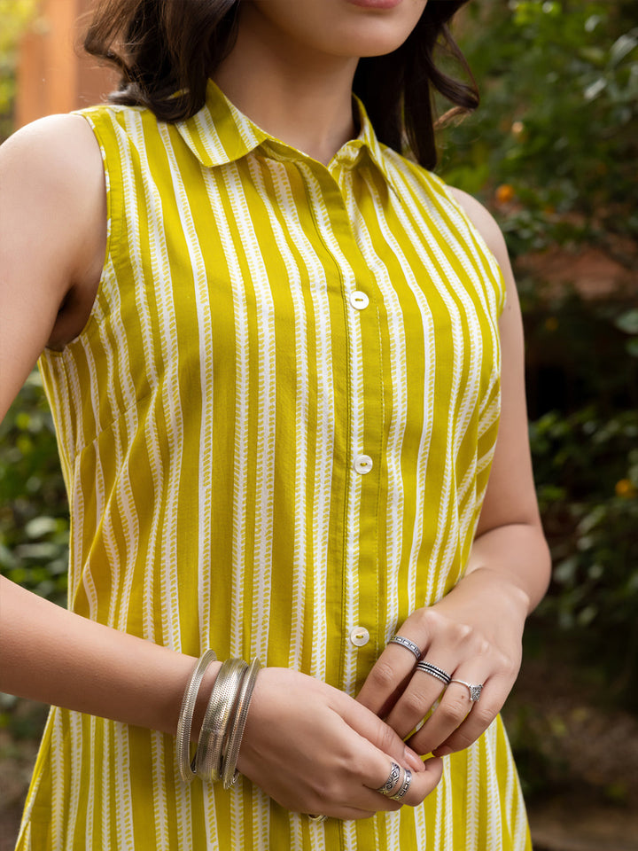 Yellow-Cotton-Straight-Cut-2-Piece-Kurta-Set