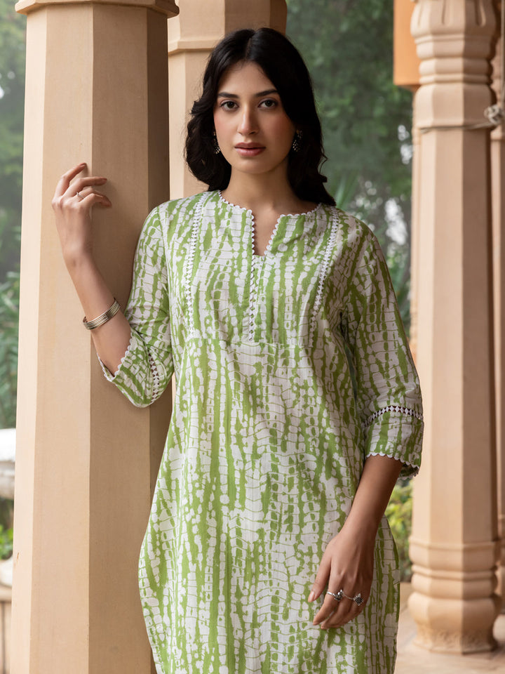 Green-Cotton-Straight-2-Piece-Kurta-Set