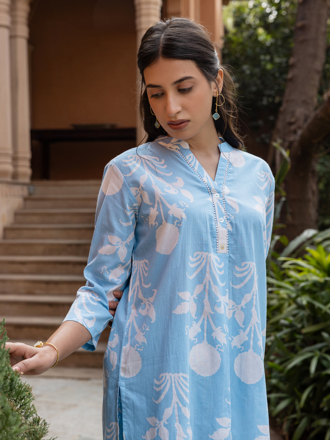 Sky-Blue-Cotton-Printed-Co-Ord-Set
