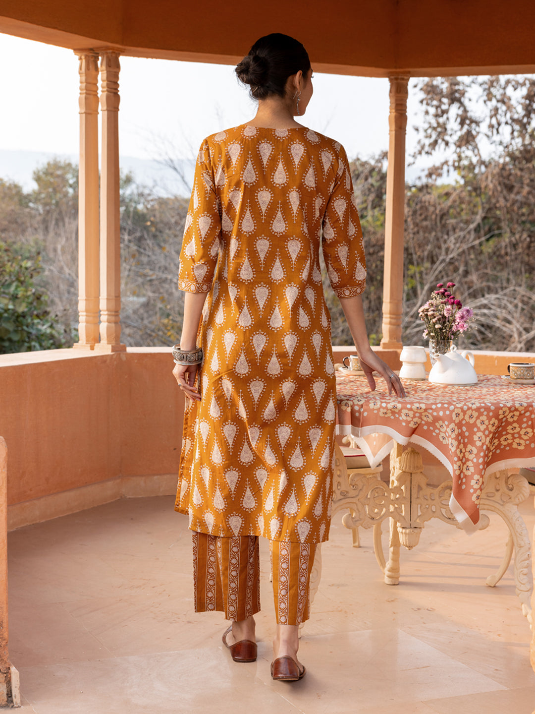 Mustard-Cotton-Printed-Straight-Cut-2-Piece-Kurta-Set