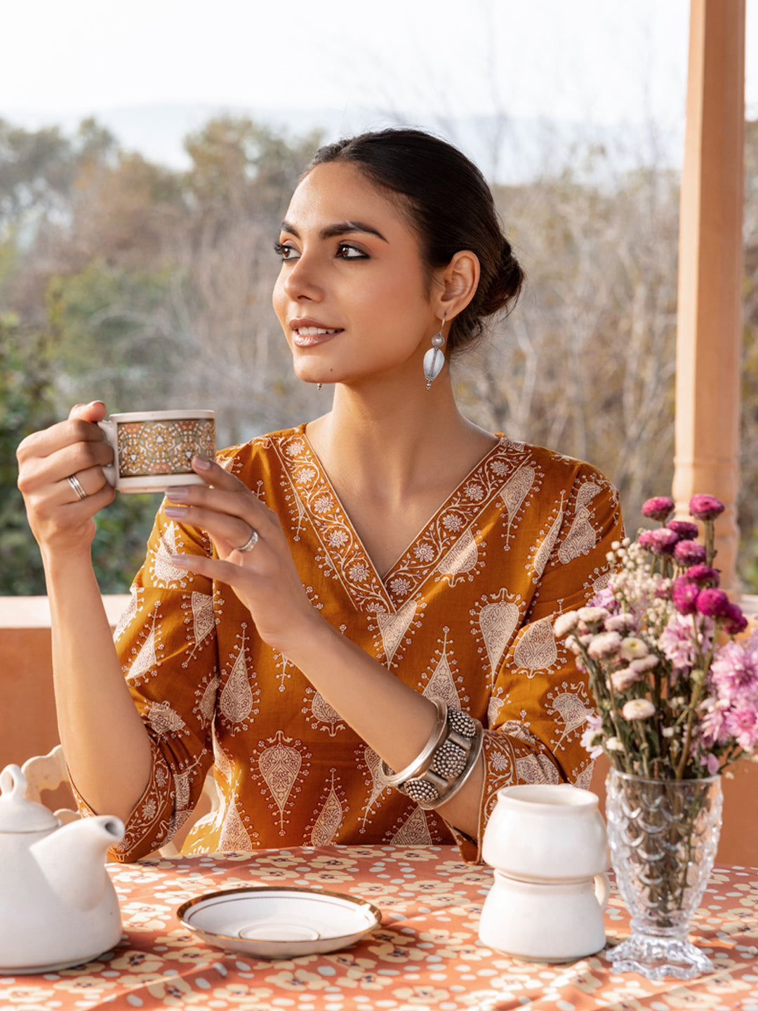 Mustard-Cotton-Printed-Straight-Cut-2-Piece-Kurta-Set