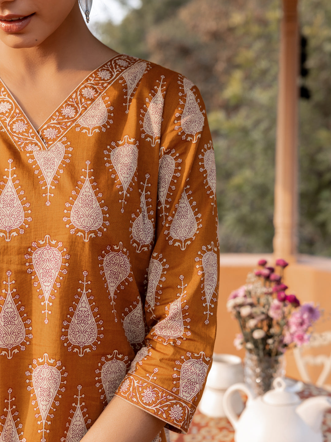 Mustard-Cotton-Printed-Straight-Cut-2-Piece-Kurta-Set