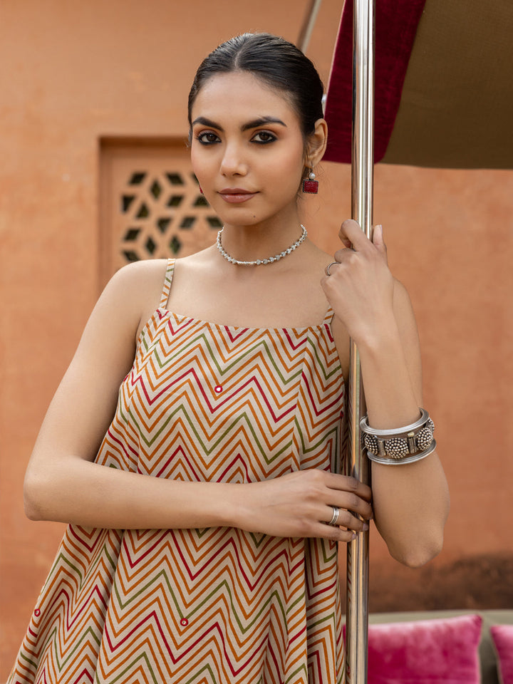 Beige-Cotton-Printed-A-Line-2-Piece-Kurta-Set