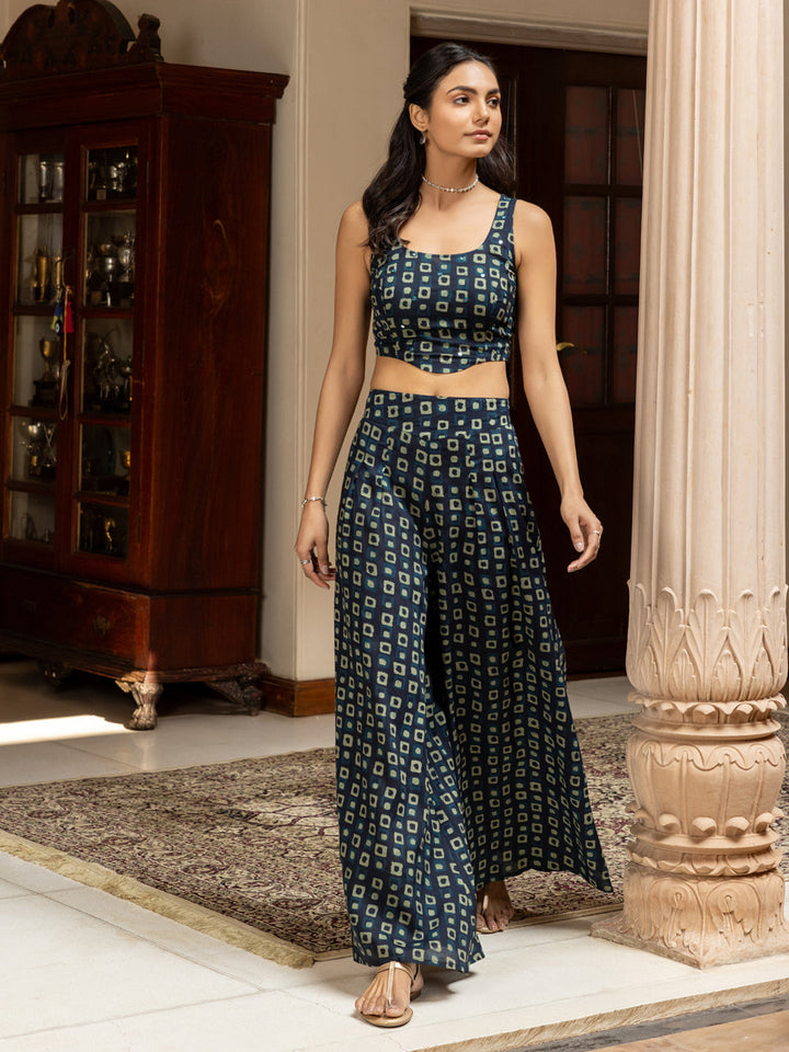 Navy-Blue-Cotton-Geometric-Print-Co-Ord-Set