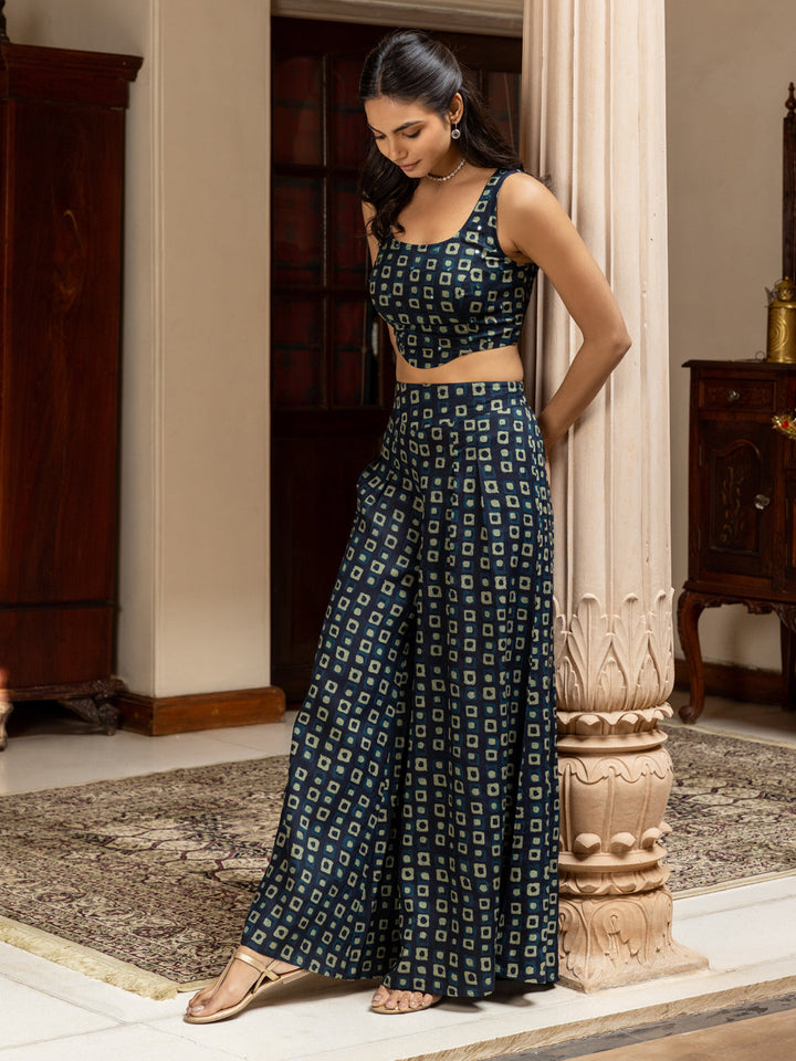 Navy-Blue-Cotton-Geometric-Print-Co-Ord-Set
