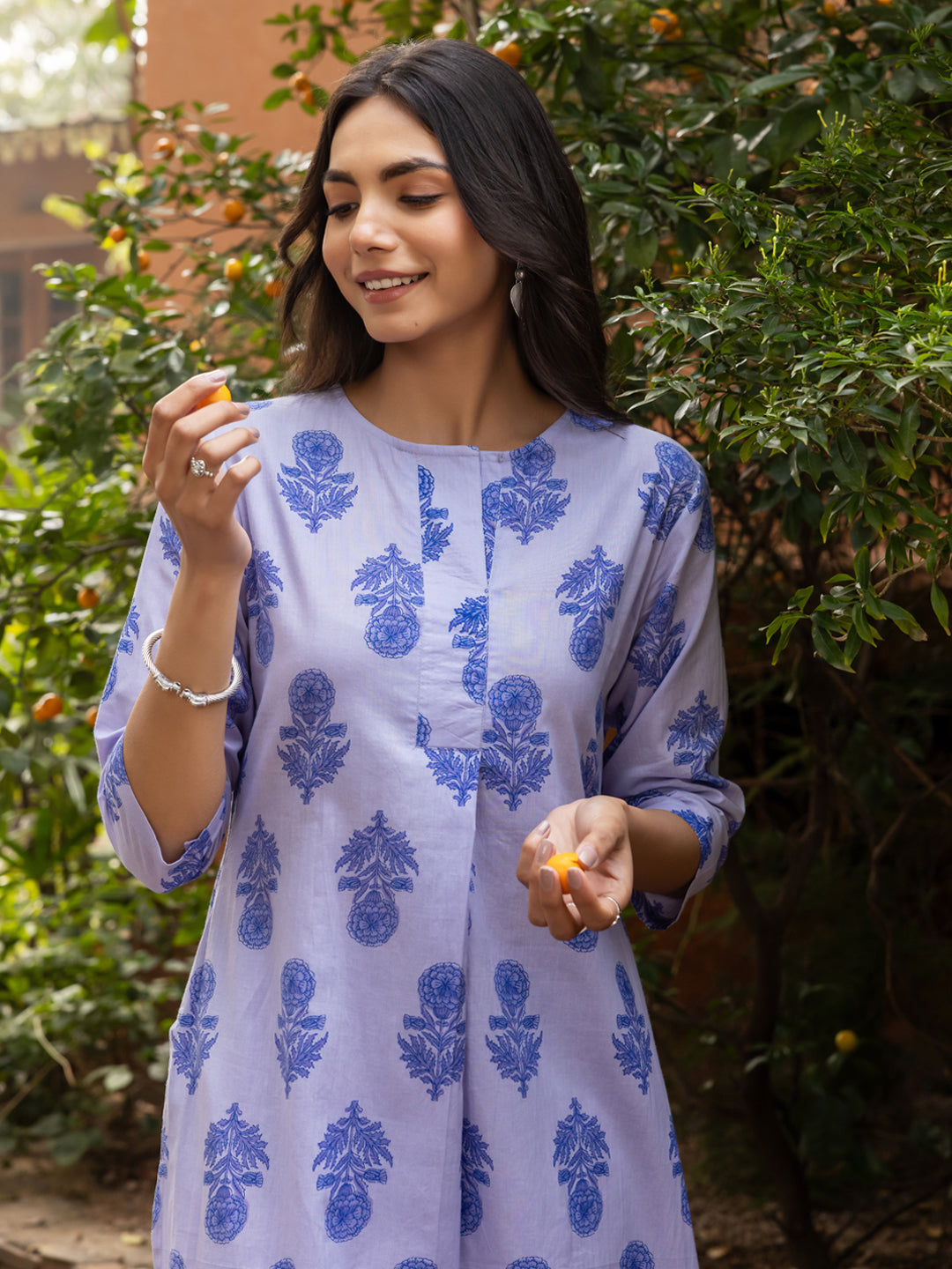 Blue-Cotton-Flared-2-Piece-Kurta-Set