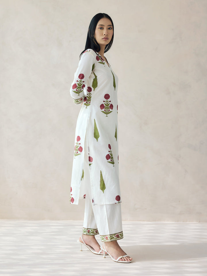 Off-White-Cotton-Maroon-Floral-Printed-2-Piece-Kurta-Set