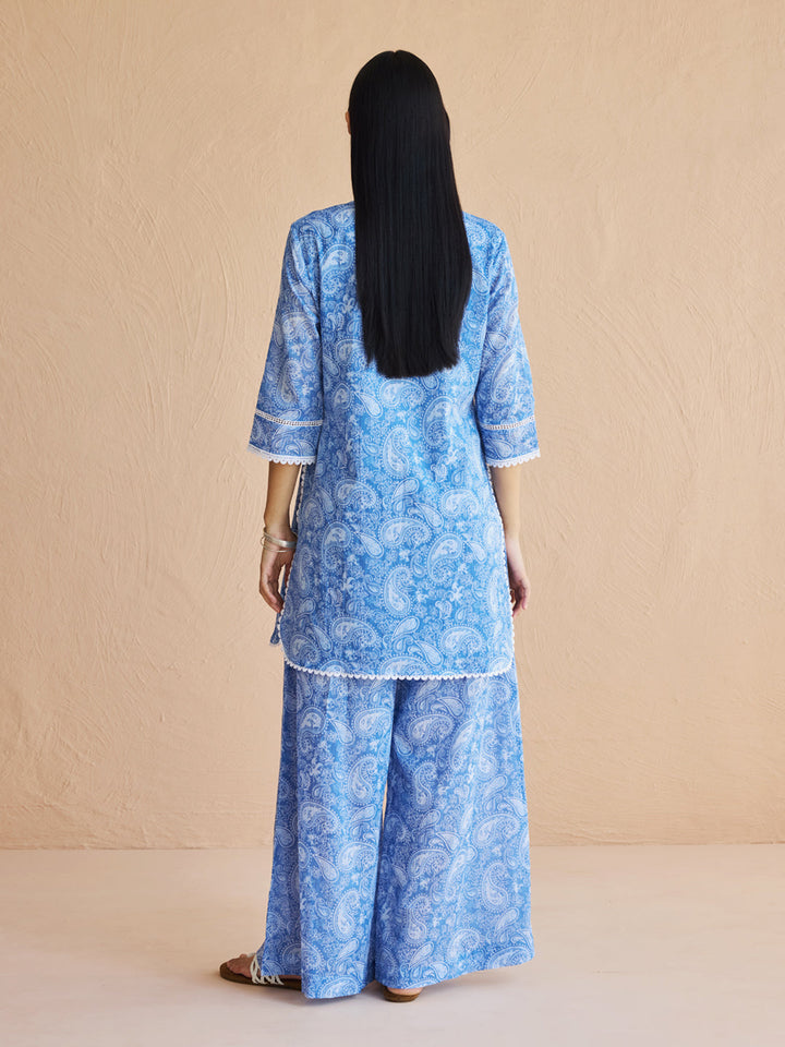 Blue-Cotton-Paisley-Printed-3-Piece-Kurta-Set