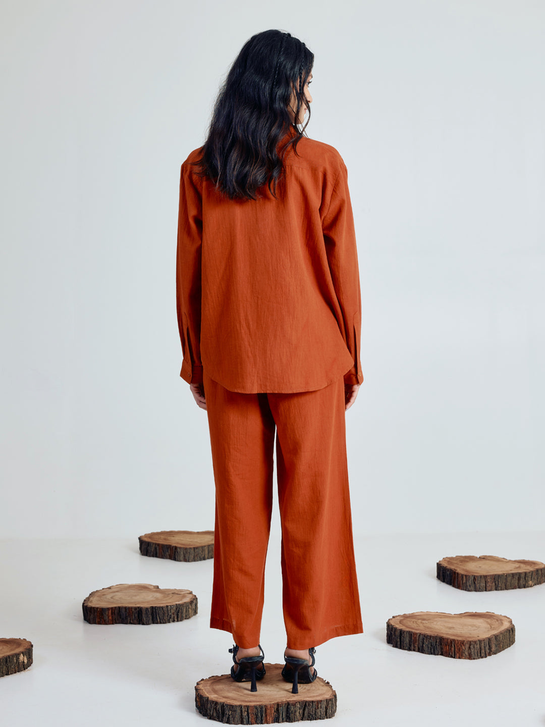 Rust Linen Blend Co-ord Set