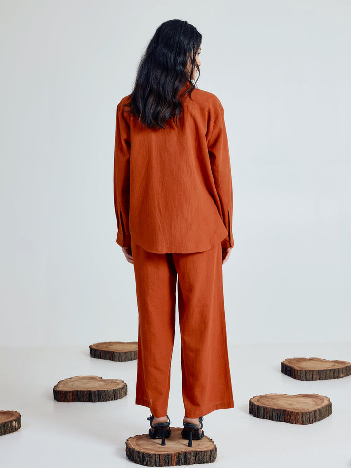 Rust Linen Blend Co-ord Set
