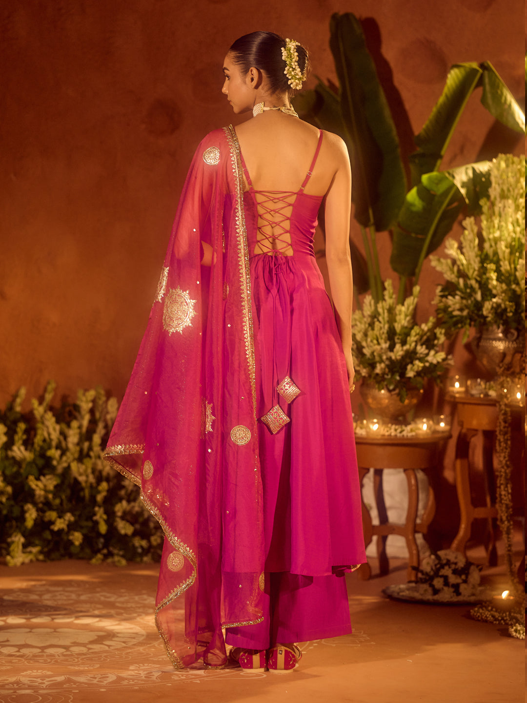 Pink-Chanderi-Embroidered-A-Line-3-Piece-Kurta-Set