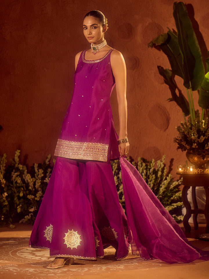 Purple-Viscose-Chanderi-Gotta-Patti-Work-Ethnic-Straight-3-Piece-Kurta-Set