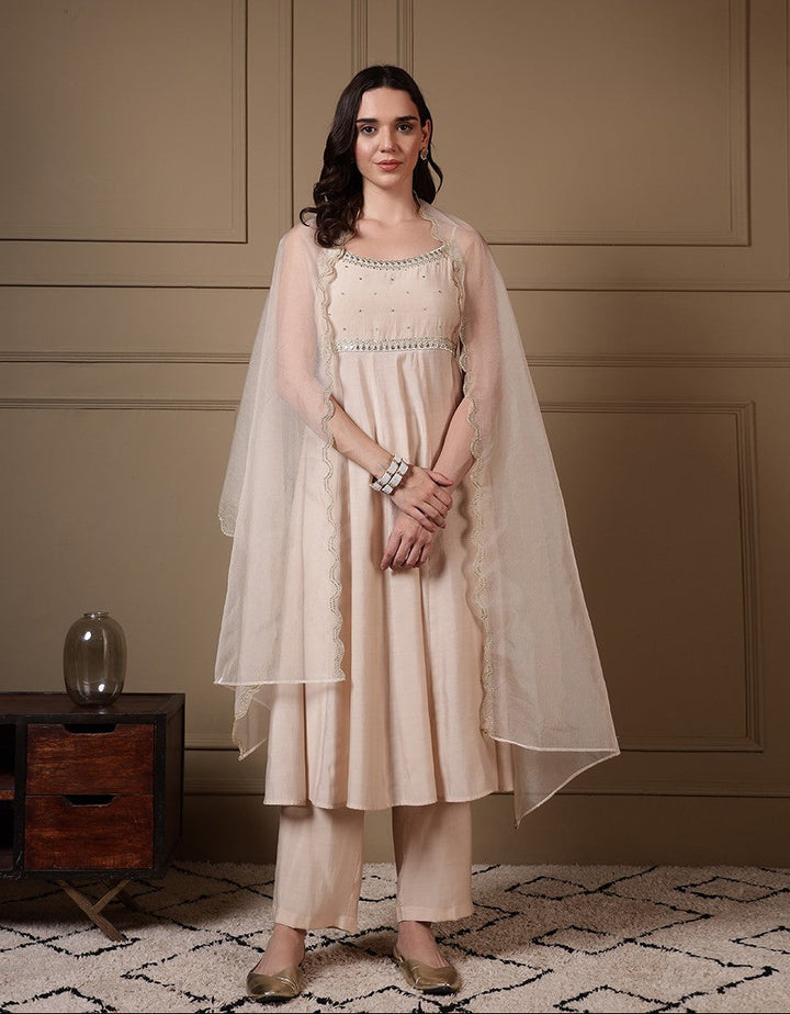 Off-White-Viscose-Chanderi-Embroidered-A-Line-3-Piece-Kurta-Set