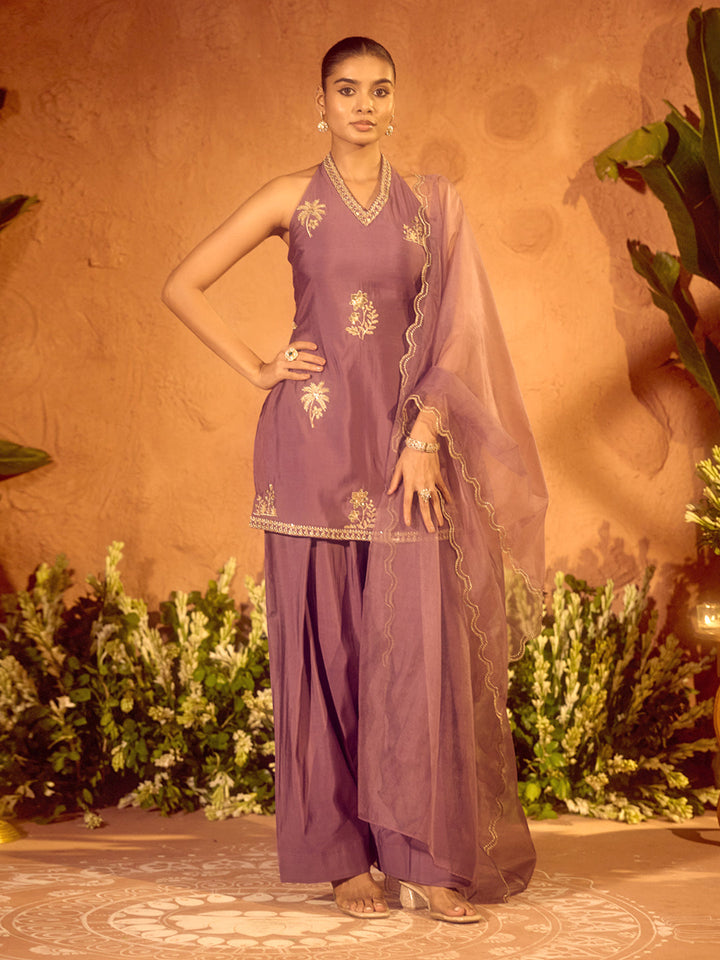 Lavender-Viscose-Chanderi-Embroidered-Ethnic-Straight-3-Piece-Kurta-Set