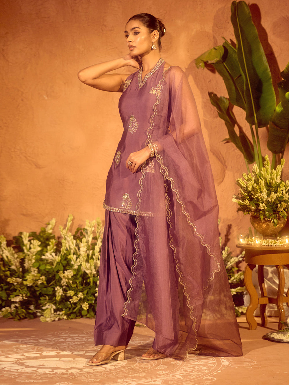 Lavender-Viscose-Chanderi-Embroidered-Ethnic-Straight-3-Piece-Kurta-Set