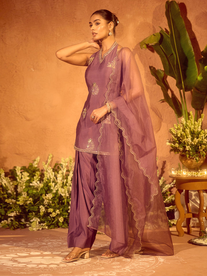 Lavender-Viscose-Chanderi-Embroidered-Ethnic-Straight-3-Piece-Kurta-Set