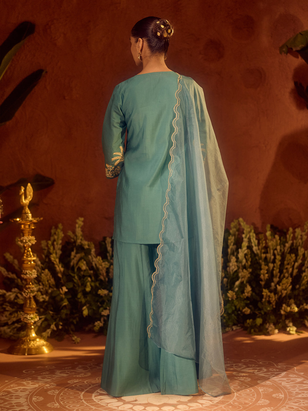 Sea-Green-Viscose-Chanderi-Embroidered-Ethnic-Straight-3-Piece-Kurta-Set